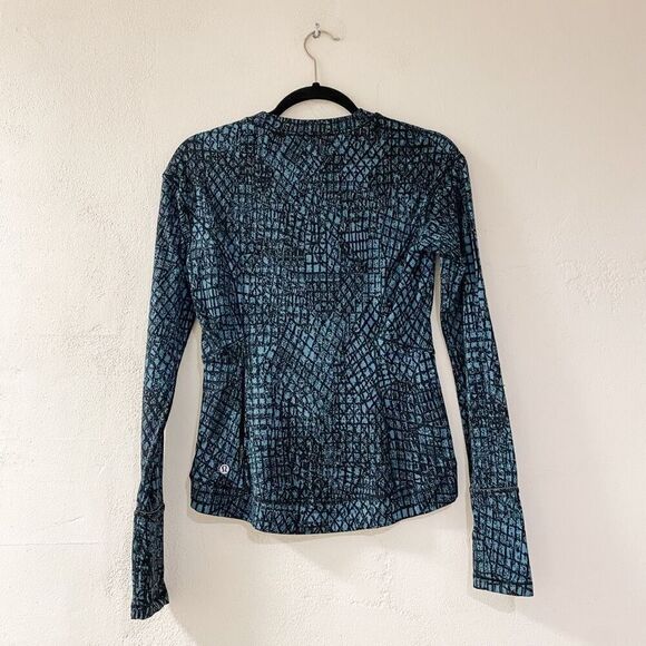 Lululemon Close to Crossing Long Sleeve Jacquard Tectonic Jacquard Shipmate Blac - Picture 3 of 7